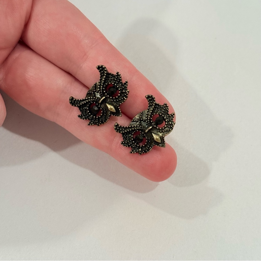 Vintage Marcasite Owl Earrings